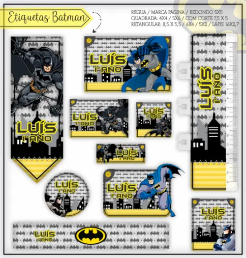 Arquivo digital Etiqueta Escolar - Batman 02