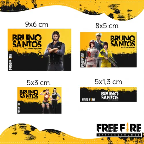 Arquivo digital Etiqueta Escolar - Freefire