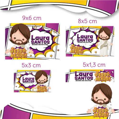 Arquivo digital Etiqueta Escolar - Jesus Meu Herói
