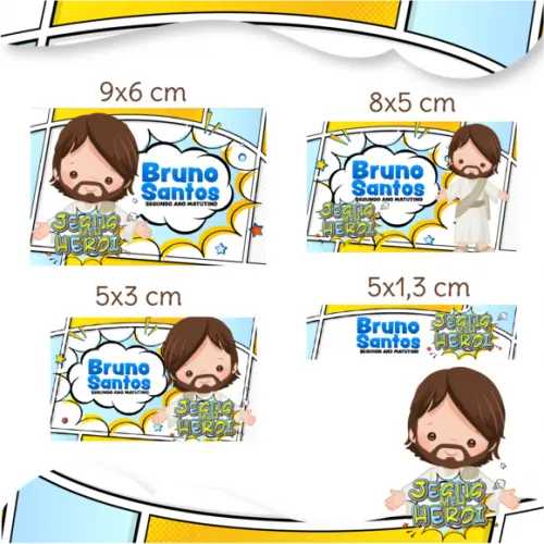 Arquivo digital Etiqueta Escolar - Jesus Meu Herói