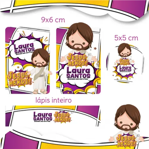 Arquivo digital Etiqueta Escolar - Jesus Meu Herói