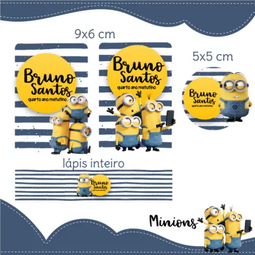 Arquivo digital Etiqueta Escolar - Minions