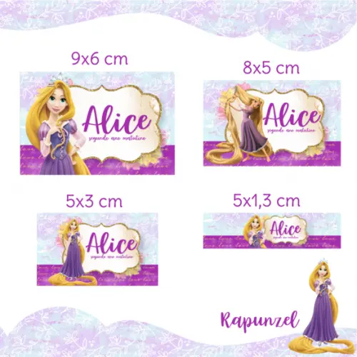 Arquivo digital Etiqueta Escolar - Rapunzel