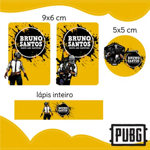 Arquivo digital Etiqueta Escolar - PUBG
