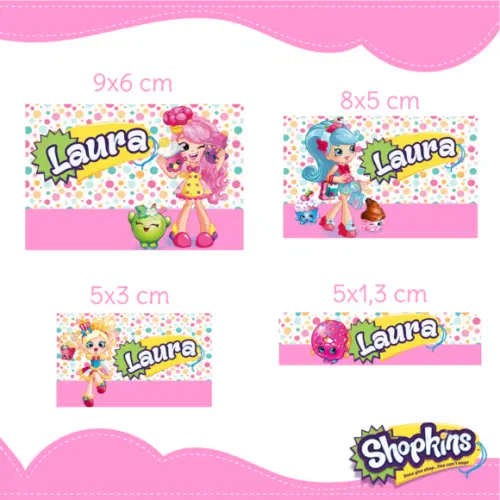 Arquivo digital Etiqueta Escolar - Shopkins