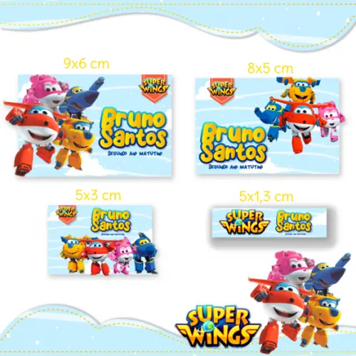 Arquivo digital Etiqueta Escolar - Super Wings