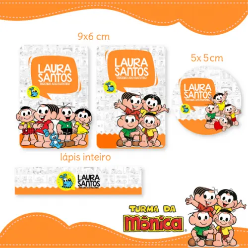 Arquivo Digital Etiqueta Escolar - Turma Da Mônica