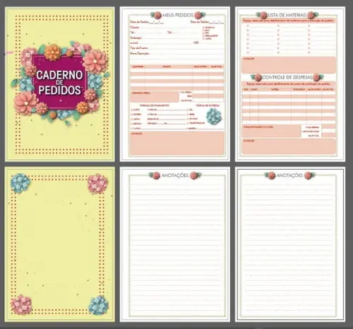 Arquivo Digital Caderno Meus Pedidos Yellow
