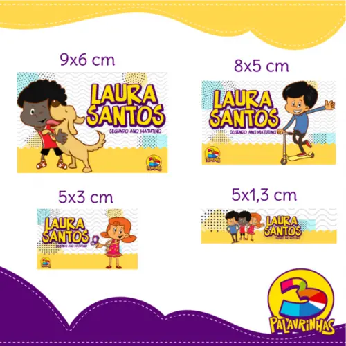 Arquivo digital Etiqueta Escolar - 3 Palavrinhas