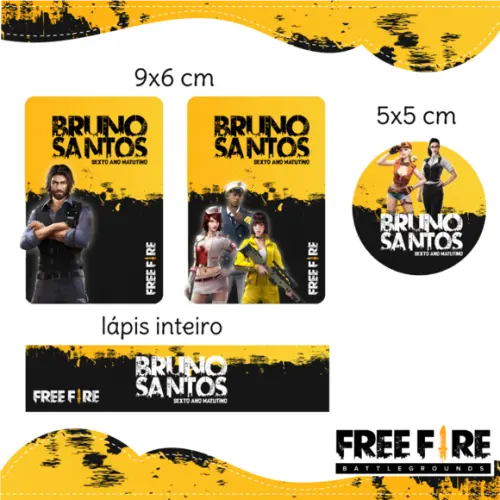 Arquivo digital Etiqueta Escolar - Freefire