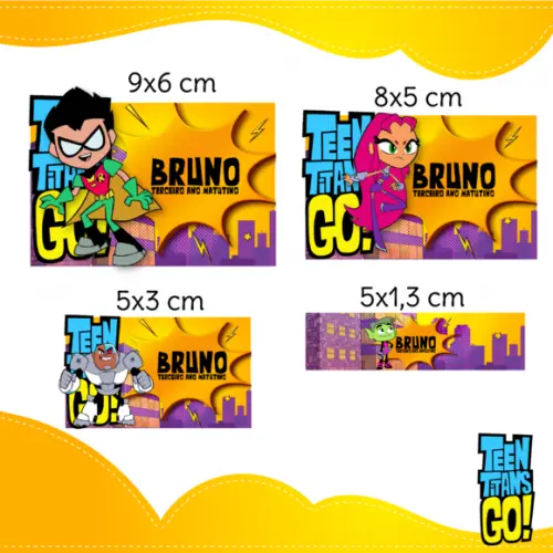 Arquivo digital Etiqueta Escolar - Jovens Titãs
