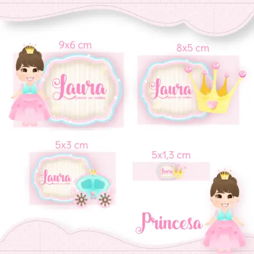 Arquivo digital Etiqueta Escolar - Princesa