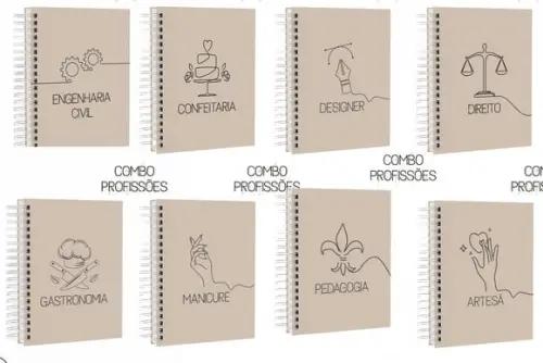 Arquivo Digital - Combo Capas Profissões (nude e Preto)