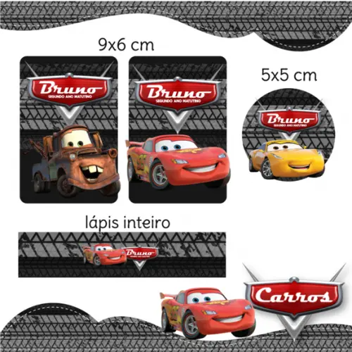 Arquivo digital Etiqueta Escolar - Carros