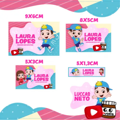 Arquivo digital Etiqueta Escolar - Luccas Neto menina