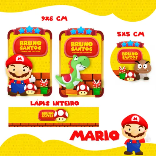 Arquivo digital Etiqueta Escolar - Mario Bros