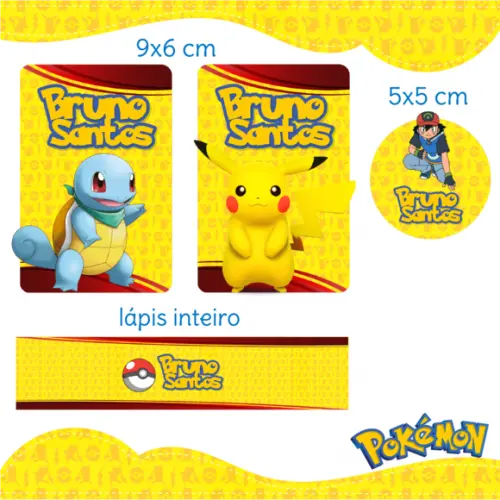 Arquivo Digital Etiqueta Escolar - Pokemon