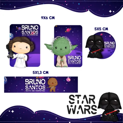 Arquivo Digital Etiqueta Escolar - Star Wars