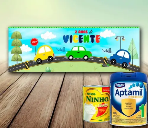 Arte Digital - Lata de Leite - Carrinhos