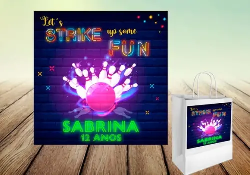 Arte Digital - Quadrada - Boliche Neon