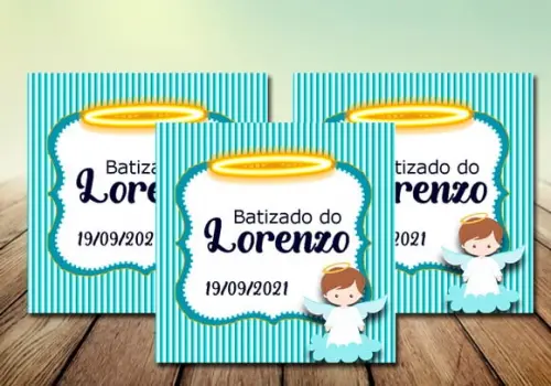 Arte Digital p/ Adesivo Caixinha Acrílica Batizado
