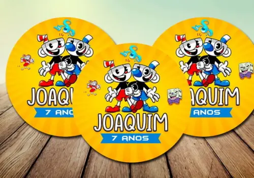 Arte Digital p/ Adesivo Latinha e Tubete Cuphead