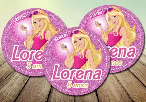 Arte Digital p/ Adesivo Latinha e Tubete Barbie