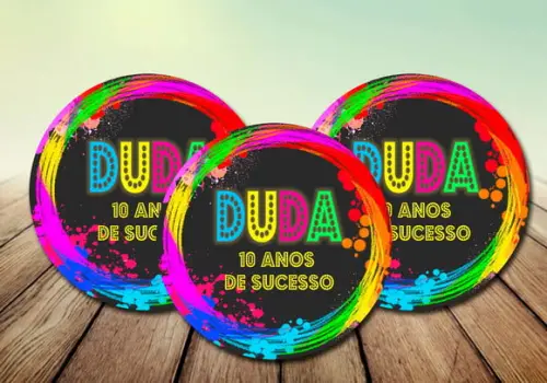 Arte Digital p/ Adesivo Latinha e Tubete - Neon