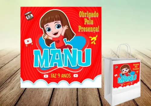 Arte Digital p/ Adesivo Sacolinha - Aventureira Gi
