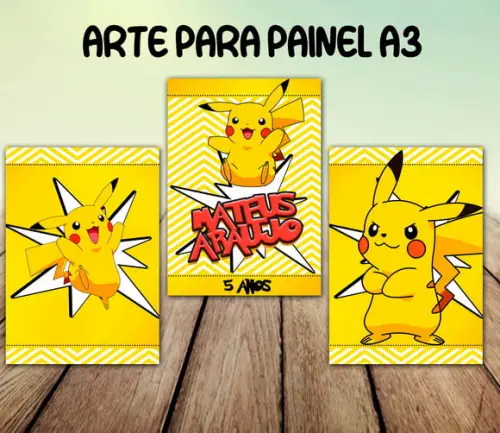 Arte Digital para Painel A3 - Pikatchu