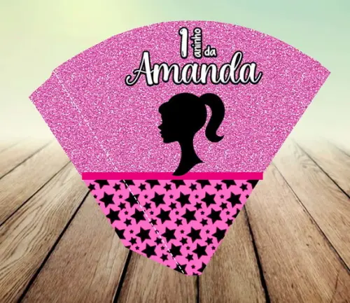 Arte Digital- Cone para Pipoca - Barbie
