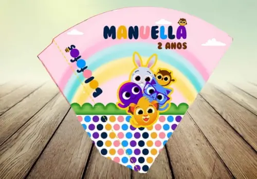Arte Digital- Cone para Pipoca - Bolofofos Menina