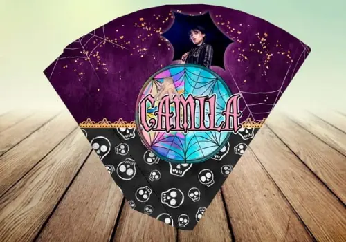 Arte Digital- Cone para Pipoca - Wandinha