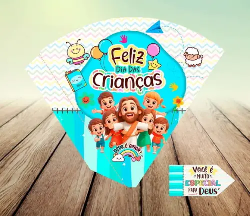 Arte Digital- Cone Pipoca/ Doces - Dia das Crianças Cristão