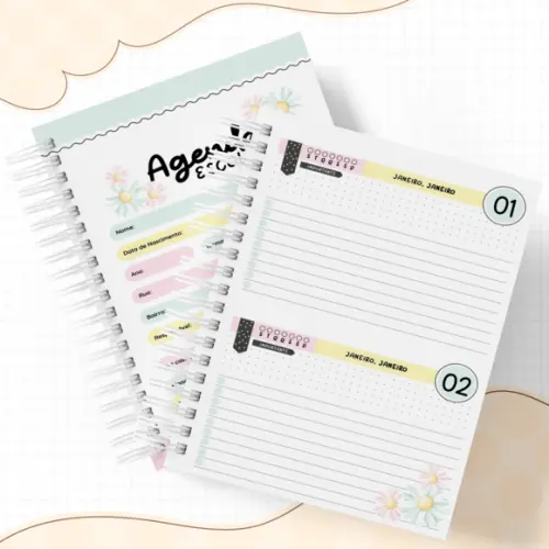 Agenda Escolar 2026 - Floral (2 Dias Por Pagina)