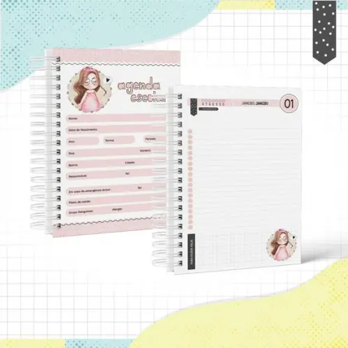 Agenda Escolar 2026 - Menina Morena