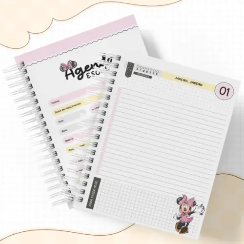 Agenda Escolar 2026 - Minnie Rosa (1dpp)