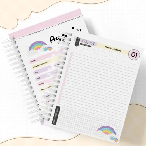 Agenda Escolar 2026 - Pop It Menina (1 Dia Por Pagina)