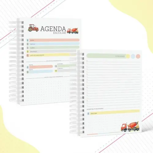 Agenda Escolar 2026 -construção Não Datada -1 Dia Por Pagina