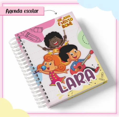 Agenda Escolar Datada 2026 - 3 Palavrinhas Menina