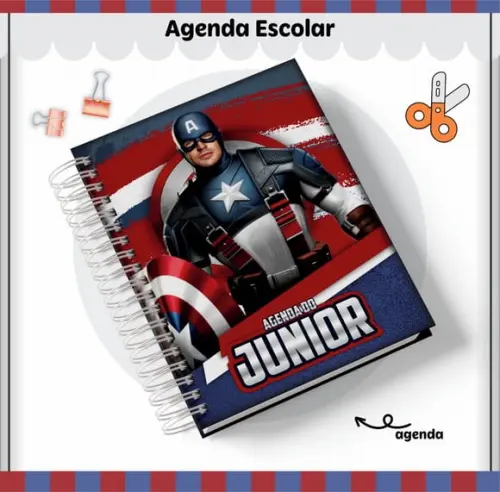 Agenda Escolar Datada 2026 - Capitão America