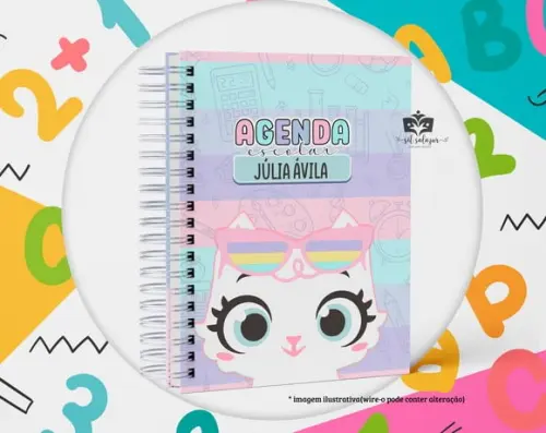 Agenda Escolar Datada 2026 - Gatinha Puket Candy