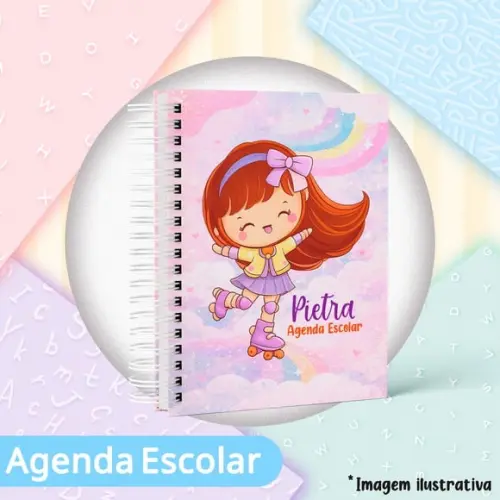 Agenda Escolar Datada 2026 - Patins Menina