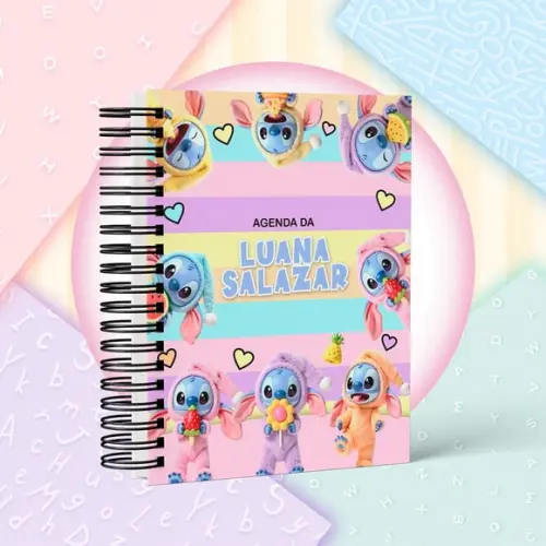 Agenda Escolar Datada 2026 - Stitch Labubu