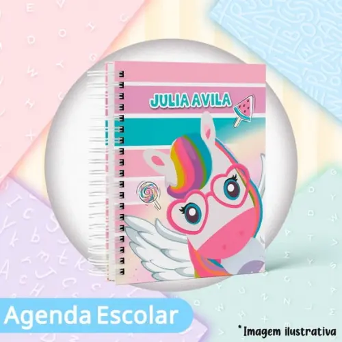 Agenda Escolar Datada 2026 - Unicornio de Oculos