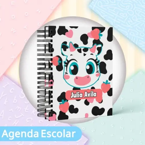 Agenda Escolar Datada 2026 - Vaquinha Romantica Puket