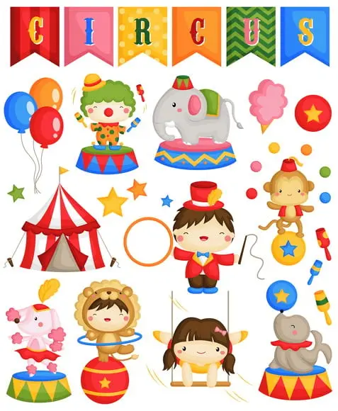 Kit Digital - Clip Art - Circo Kids (png + Vetor)