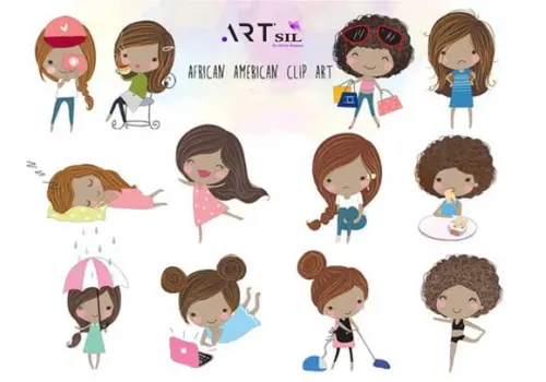 Kit digital - ClipArt - African Girls