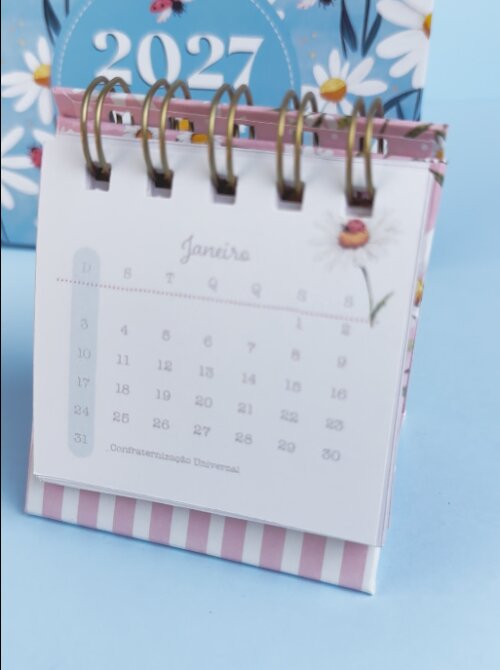 Mini calendário de mesa 2027