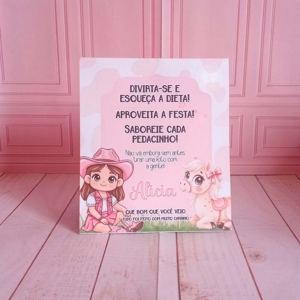 Kit Plaquinhas de Agradecimento de Mesa Boiadeira